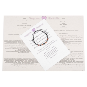 Bransoletka celebrytka czarny TURMALIN KARNEOL HEMATYT ochrona i miłość